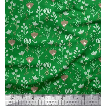 Soimoi Green Cotton Voile Fabric Leaves & Clover Flower Clip Art Print Sewing Fabric Yard 56 Inch Wide Soimoi Green Cotton Voile Fabric Leaves & Clover Flower Clip Art Print Sewing Fabric Yard 56 Inch Wide