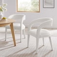 thumbnail image 2 of Side Dining Chair, Ivory White, Fabric, Kitchen Cafe Bistro Hospitality Restaurant, Modern Contemporary HB35935, 2 of 10