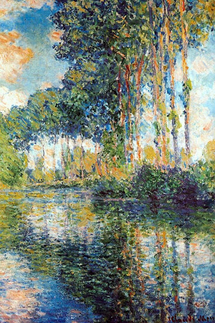 Claude Poplars on the Epte, Unframed Art Print Wall Art by Claude