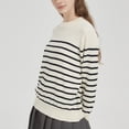 thumbnail image 5 of Women's Striped Sweater Crew Neck Long Sleeve Loose Fit Casual Pullover Top, 5 of 9