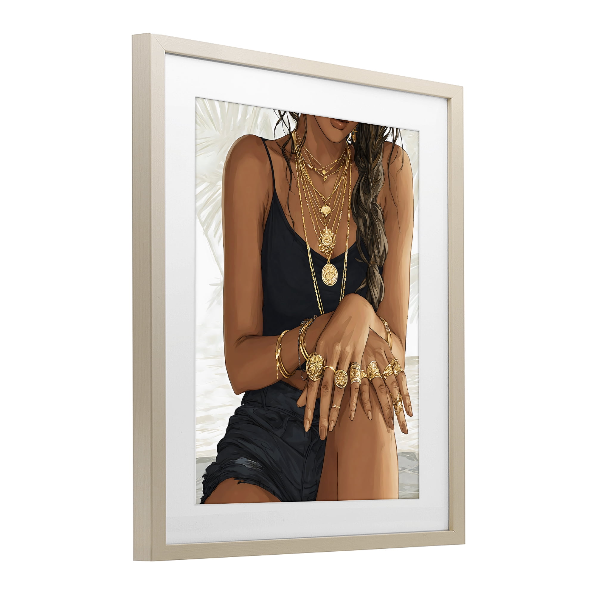Stupell Industries All The Bling Adornments Birch Framed Print Under Glass, design by Franklyn Gregory