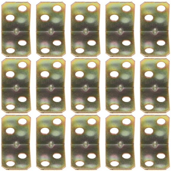 ROSENICE 20Pack Corner Brace L-Shape Right Angle Bracket Golden Stainless Steel Furniture Assembly 11.8X7.9X3.9in