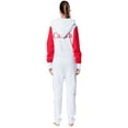 thumbnail image 3 of Women's Fleece Non-Footed One Piece Sleepwear Adult Hooded Pajamas Ladies Bodysuit Jumpsuits, 3 of 4