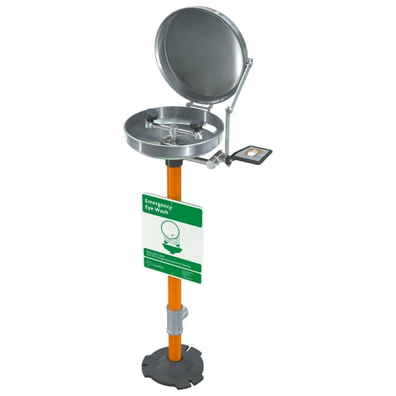 Guardian Equipment Eye Wash Pedestal Mounted Stainless Steel Bowl and Cover G182