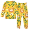 thumbnail image 2 of Dailycode Cotton Pajama Set Snug Fit Long Sleeve Top and Pants for 18M-8Y Cute Lion Face and Leaf, 2 of 7