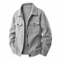 thumbnail image 2 of Men's Corduroy Shirt Jacket Retro Western Shacket Button Down Jackets With Flap Pockets Fall Winter Casual Coats 2XL, 2 of 5