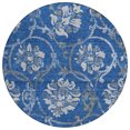 thumbnail image 2 of Addison Rugs Chantille Indoor/Outdoor Traditional Floral Blue Washable Round Rug, 8' x 8', 2 of 6