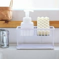 thumbnail image 5 of Sink Organizer Shelf for Kitchen Double Sink, Abs Plastic Sponge & Soap Dispenser Holder with Sloped Draining & Removable Divider, Space-saving Organizer for Kitchen and Bathroom Countertops, 5 of 6