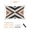 thumbnail image 6 of Sun Shade Sail 6.5x10Ft Boho Western Tribe Brown White Black Geometric Wood Grain Uv Block Sunshade Canopy Outdoor Shade Cover Rectangle Shade Cloth For Patio Garden Yard Deck Pergola, 6 of 6