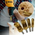thumbnail image 6 of Plug Cutter Drill Bit Set, 4 Piece Barrel Type High Carbon Steel Cork Hole Opener, Small Round Handle, Nickel-Plated Woodworking Dowel Maker for DIY and Hardware Tools, 6 of 8