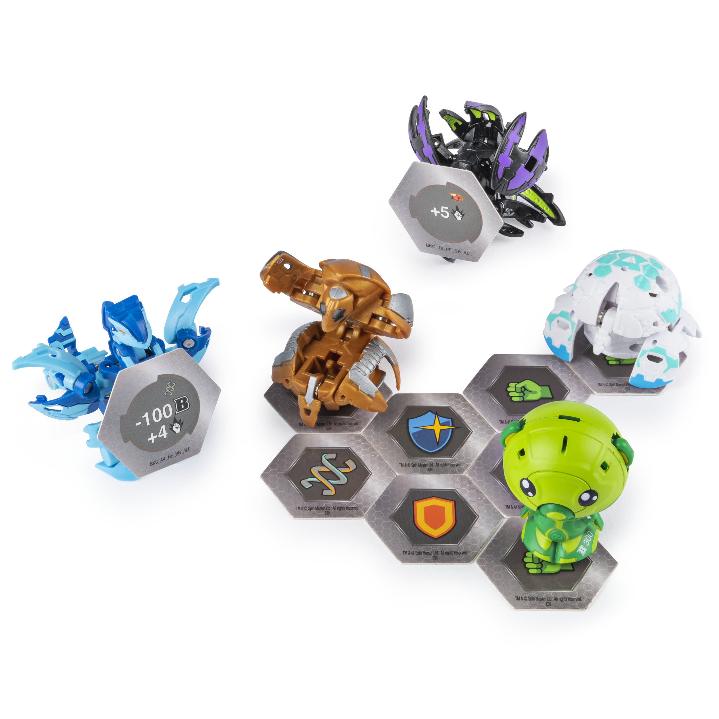 Bakugan, Battle Pack 5-Pack, Aquos Nobilious and Darkus Krakelios,  Collectible Cards and Figures, for Ages 6 and up