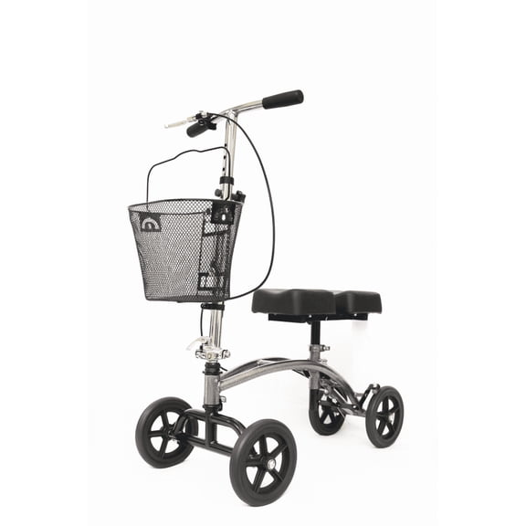 Lumi Dual Pad Steerable Knee Walker Knee Scooter with Basket, Alternative to Crutches