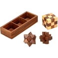 thumbnail image 2 of Ajuny 3 in One Wooden 3D Puzzles Games Set Board Brain Teaser Game Gifts Item, 2 of 3