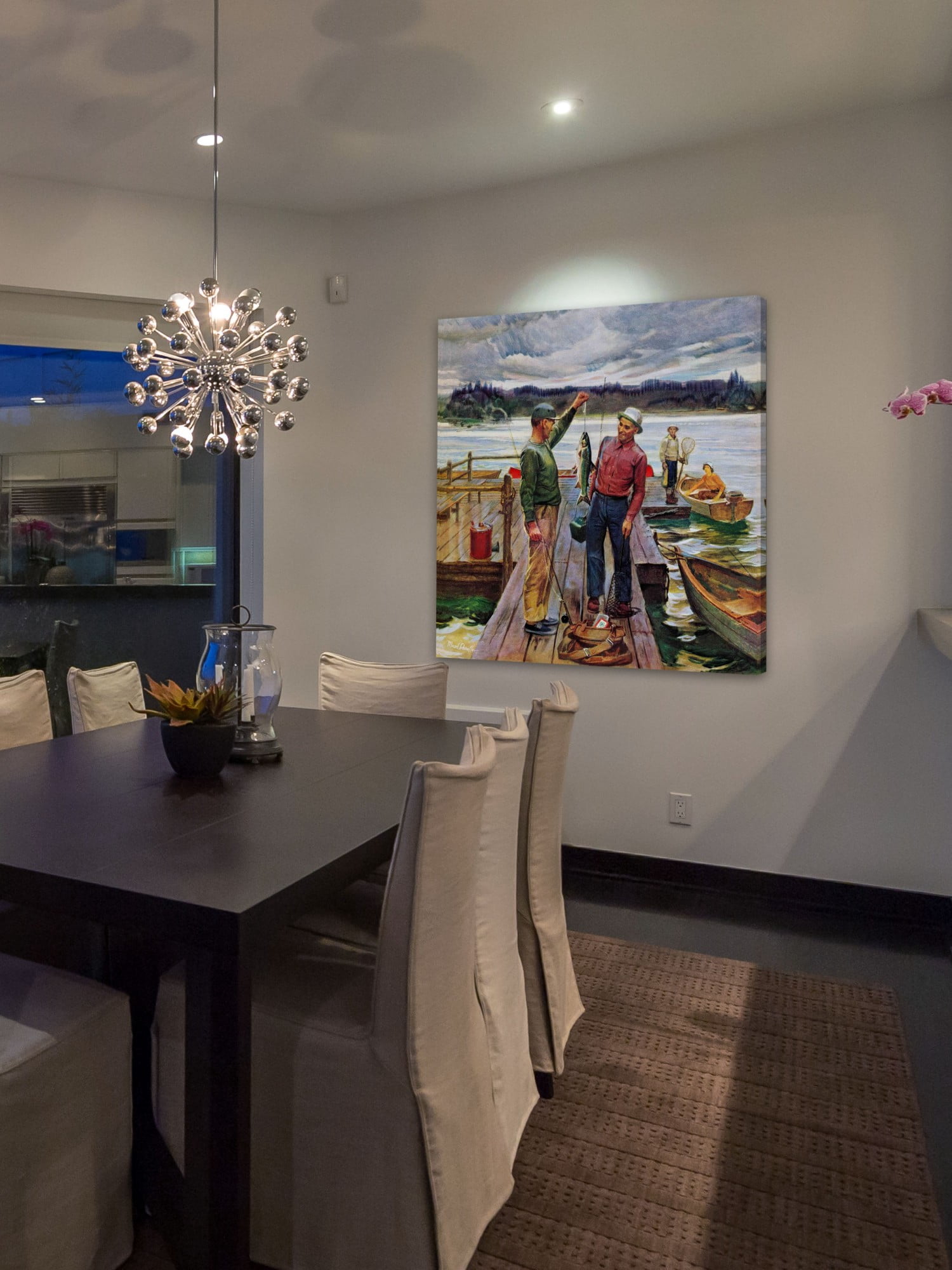 Marmont Hill Showing Off the Big One by Mead Schaeffer Painting Print on Canvas