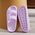 thumbnail image 5 of BERANMEY Comfort Cloud Slippers For Women and Men Double Buckle Adjustable Slides Pillow Slippers EVA Flat Sandals Unisex Slippers, 5 of 9