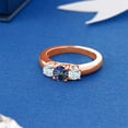 thumbnail image 4 of Gem Stone King 1.00 Ct Blue Mystic Topaz Sky Blue Aquamarine 18K Rose Gold Plated Silver Classic 3-Stone Ring for Women (Size 6), 4 of 4