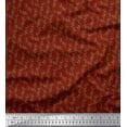 thumbnail image 1 of Soimoi Red Cotton Duck Fabric Beech Leaves Print Fabric by the Yard 44 Inch Wide, 1 of 3
