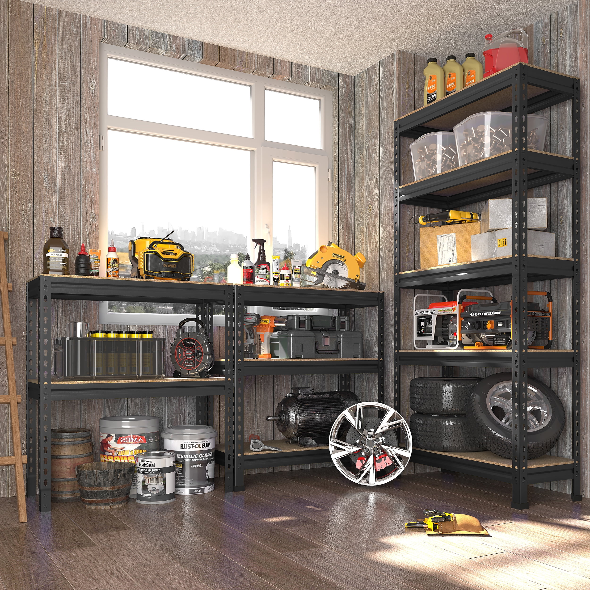 TrumanPick Metal Storage Shelves 36" W x 16" D x 71" H Adjustable Heavy Duty Shelving for Garage,1500lbs