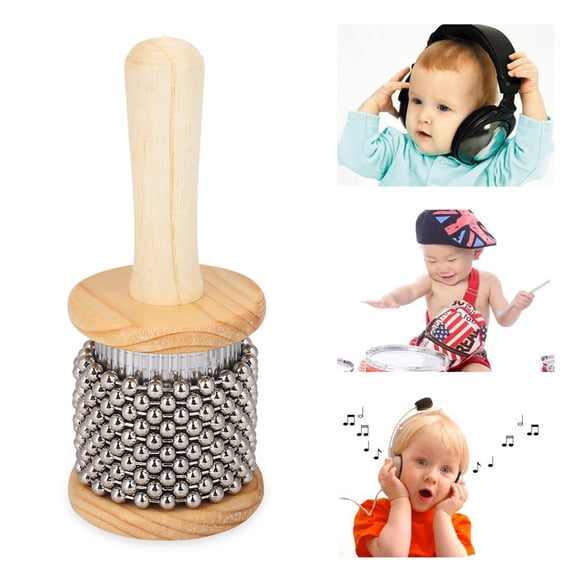 Instrumento De Percusión Para Niños Agitador De Mano De Madera Cabasa