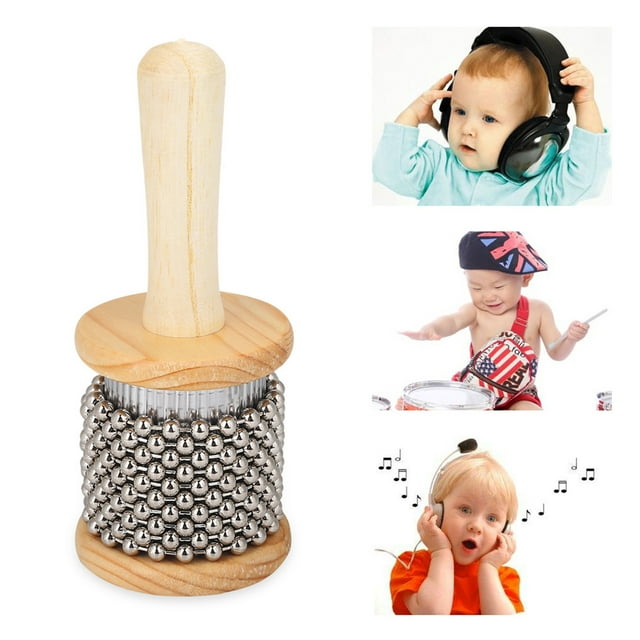 Instrumento De Percusión Para Niños Agitador De Mano De Madera Cabasa
