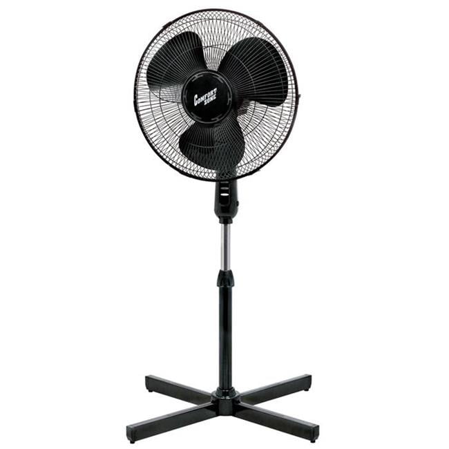 16 in. Comfort Zone Oscillating Pedestal Fan, Black