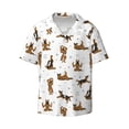 thumbnail image 2 of Lsque German Shepherd Dog print Men's Cuban Collar Short Sleeve Shirt Summer Beachwear Casual Button Down Fashionable Vacation Leisure Shirt-3X-Large, 2 of 7