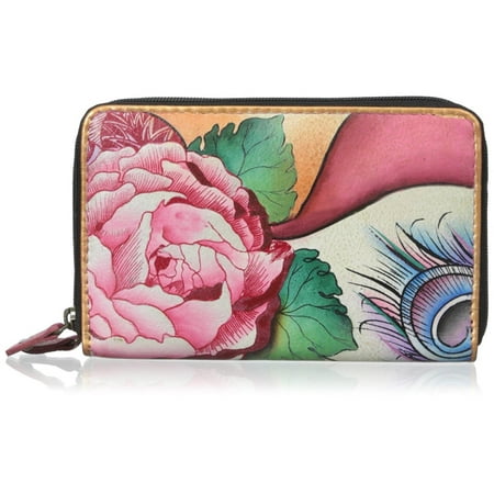 - Anuschka Leather Women's Twin Top Leather Organizer Wallet Rosy Reverie OS