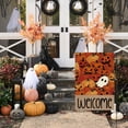 thumbnail image 6 of Sm:)e Welcome Ghost Pumpkin Halloween Garden Flag 12 x 18 Inch, Double-Sided Printing, Outdoor Welcome Decor for Yards, 6 of 8