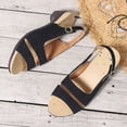 thumbnail image 7 of Domuza Womens Orthopedic Sandals Dressy Wedge Open Toe Slingback Platform Chunky Heels Sandals Ladies Elegant Cute Heeled Shoes with Ankle Strap Non Slip Sandal Black 7.5（EU-39）, 7 of 7
