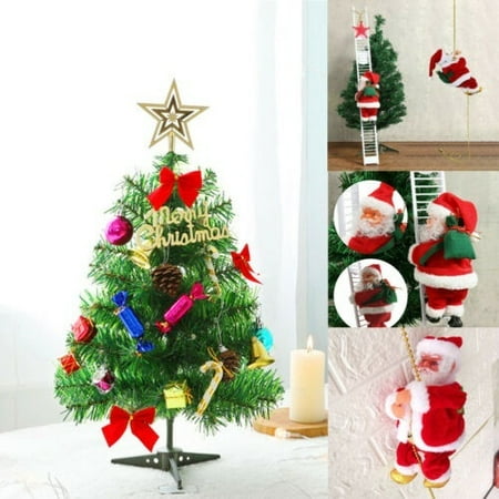UK 50 CM Xmas Home Decor Mini Christmas Tree With LED Light Tabletop