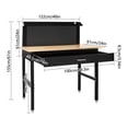 thumbnail image 2 of 1 PCS Black Adjustable Garage Workbench, Work Bench for Garage Office Home, Height Adjustable Workbench,  155cm/61in Height, 2 of 12