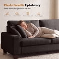 thumbnail image 6 of Poshby 88.58''W Loveseat 3 Seater Couch Sofa with Chenille Material for Living Room, Dark Gray, 6 of 14