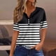 thumbnail image 1 of Fiudx Ofertas y Liquidaciones Blusa de Manga Corta Estampada a La Moda para Mujer, Blusas Informales con Cuello Redondo, 1 of 5