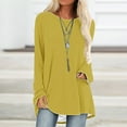 thumbnail image 2 of yoeyez Womens Long Sleeve Tops V Neck Solid Color Shirts Casual Basic Trendy Tee Business Work Blouses Tunic Spring Summer Top 2025 Yellow S, 2 of 5