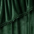 thumbnail image 5 of PAVILIA Fleece Throw Blanket for Couch with Pom Pom Fringe, Emerald Green, Soft Cozy Fuzzy Flannel Blanket for Sofa Bed, Lightweight Plush All Season Throw, 50x60 Inches, 5 of 8