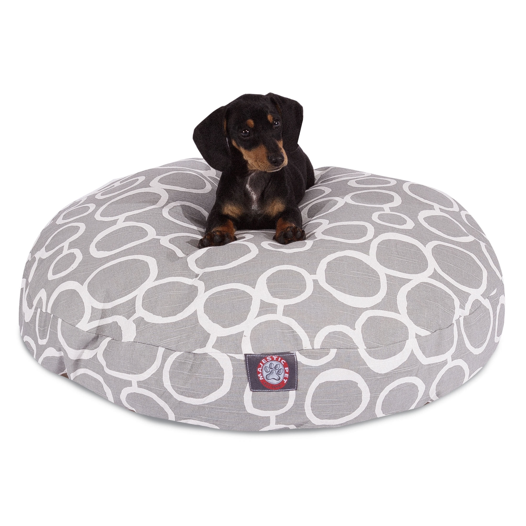 Majestic Pet Fusion Round Dog Bed Cotton Twill Removable Cover Gray