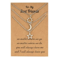 YIEMEEN for Sun Moon Star Necklace Best Friend Pendant Necklace Gift for Female Teen Gir