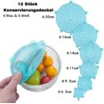 thumbnail image 3 of Silicone Lids Stretch, 12 Silicone Stretch Lids In Different Sizes, For Bowls, Mugs, Cans, Fruit, 3 of 6