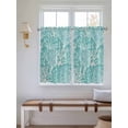 thumbnail image 6 of Tier Curtains 45 Inches Long, Teal Coral Coastal Window Treatment Curtain Drapes, Ocean Nautical Seaside Beach Window Half Privacy Curtains for Bedroom Bathroom, 42"x45", 2 Panels, 6 of 7