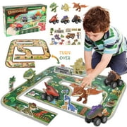 Dinosaurs Toys for 3-6 Years Boys, Dinosaurs Toys with Activity Play Mat and Dino Figures Cars, Dinosaur Toys for 3 4 5 6 Years Old Boys