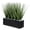 Black, variant on Artificial Grass Plants in Rustic Wood Planter Box, Wooden Container with Faux Greenery Plant, Indoor Table Decor