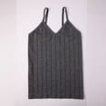 thumbnail image 4 of LNWUY Women's V-Neck Slimming Ribbed Sleeveless Sports Vest, Summer Casual Breathable Comfort Fashionable Strappy Vest Gray M, 4 of 9