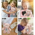 thumbnail image 4 of DolliBu Baby Pink Bear Stuffed Animal with Silver Cross Plush - Religious Baby Baptism Gift for Boys and Girls, Cute Baby Dedication Christening Gift Plush Prayer Toy Healing Teddy Bear - 8 Inches, 4 of 6