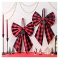 thumbnail image 4 of Xmas Plaid Bows,Christmas Tree Topper Bow,1PCS 9.88" Large Bow for Decor,Birthday Party Backdrop,Hanging Decor for Christmas Room Backdrop Wedding Party Coquette Room Decorations(Dark Blue), 4 of 9