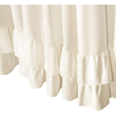 Ivory Ruffle Shower Curtain Farmhouse Fabric Cloth Curtains For Bathroom 72x84 Inches Long Size Canada Ivory Ruffle Shower Curtain Farmhouse, Ivory Ruffle Curtains