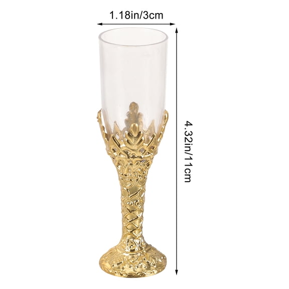 RENACLIPY Set of 6 Colorful Plastic Chalice Cups, Elegant Party Goblets for Weddings, Events, Celebrations, and Special Occasions
