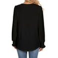 thumbnail image 4 of Women's Pleated Lantern Long Sleeve Tunic Blouses Lightweight Soft Casual Elegant Loose Crewneck Tops, 4 of 5