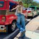 thumbnail image 4 of Vaqueros de pierna ancha azules lavados con grietas para mujer, pantalones de fregado rectos retro holgados, novedad de 2024, 4 of 5