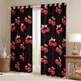 thumbnail image 2 of Feelyou Black Red Cherry Black Out Curtains, Princess Curtains Pack of 2 (42x63 Each), 2 of 6