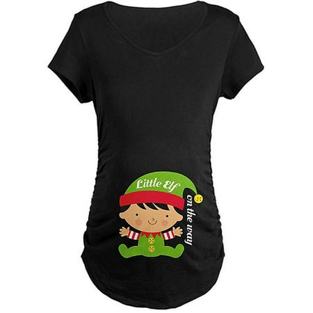 

CafePress - Christmas Elf Holiday Maternity T Shirt - Maternity Dark T-Shirt